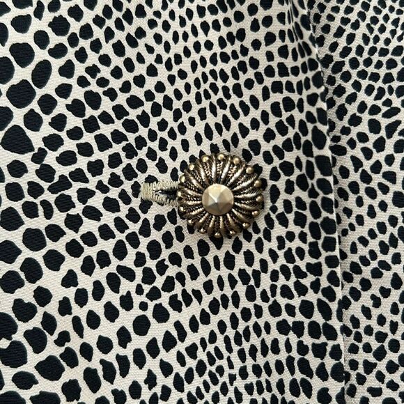 Vintage Leslie Fay Belted Animal Print Dress Size 16P Button Up - Picture 4 of 8